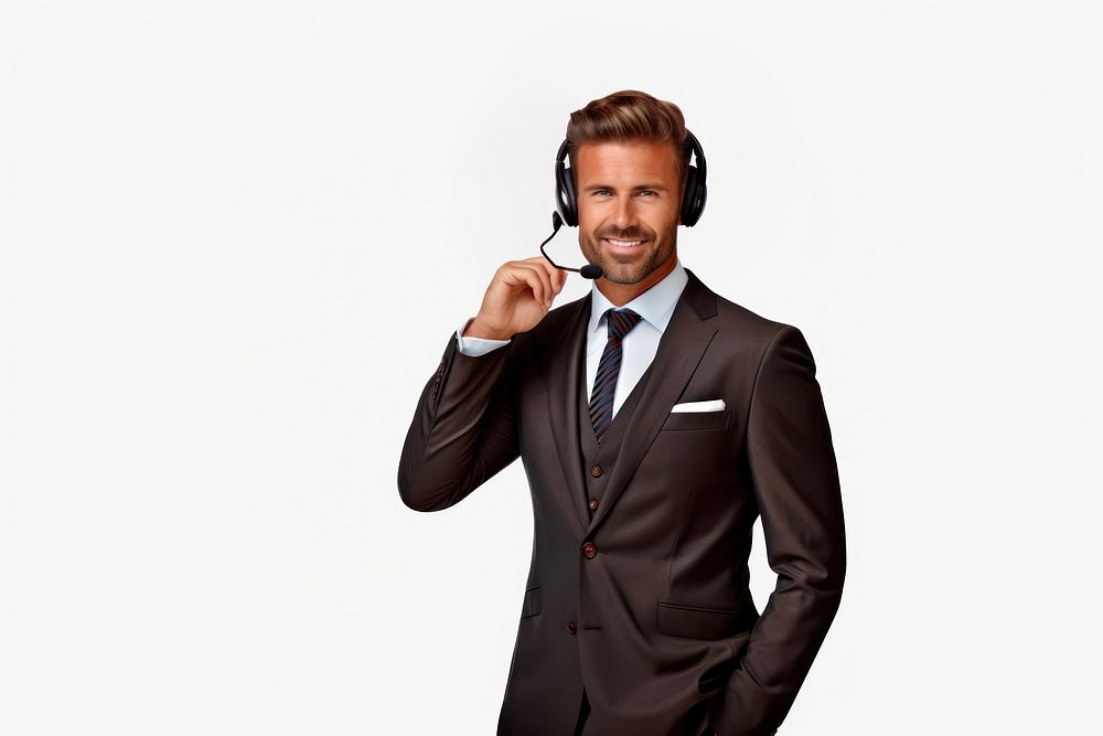 Call center headphones headset tuxedo. AI generated Image by rawpixel.