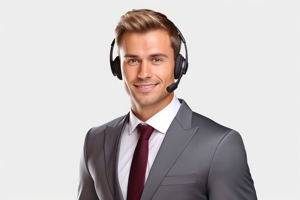 Call center headphones portrait headset. AI generated Image by rawpixel.