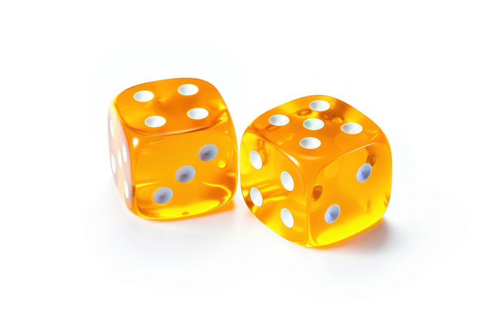 Dice game white background opportunity. 