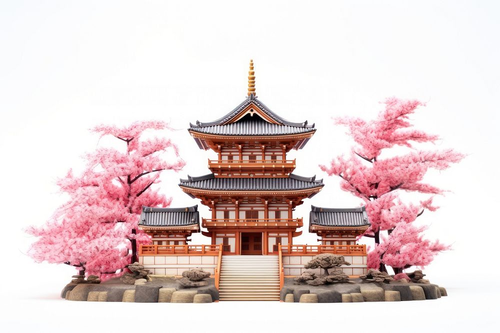 Japanese temple architecture building. AI generated Image by rawpixel.