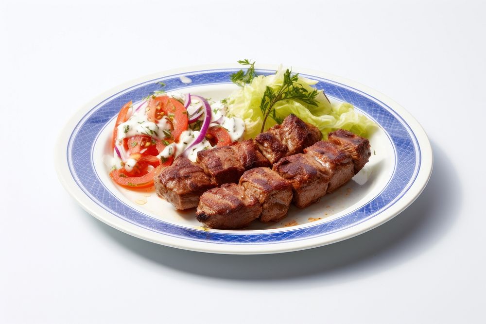 Kebab plate meat food. AI generated Image by rawpixel.