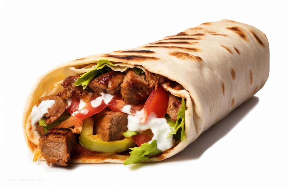 Kebab burrito bread food. Premium Photo rawpixel
