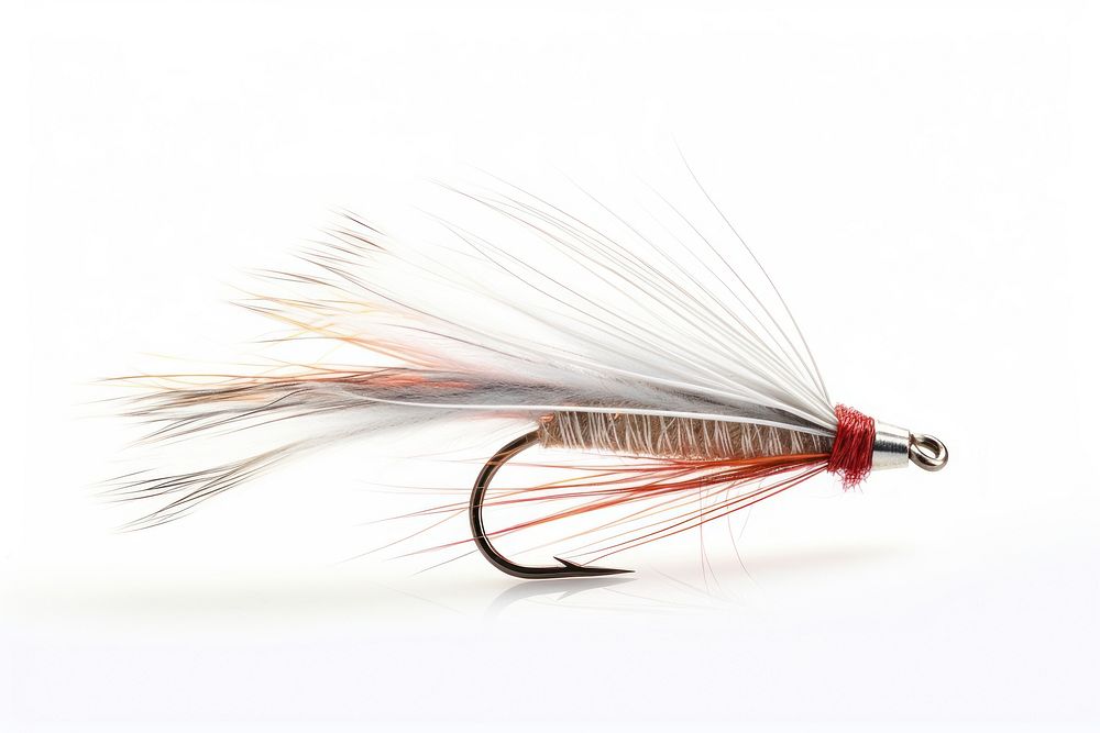 Fly fishing white background electronics hardware. 