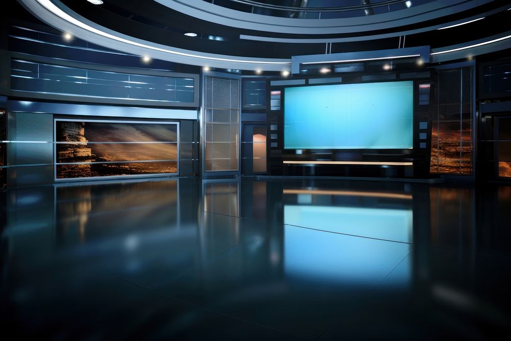 News television architecture broadcasting. AI generated Image by rawpixel.