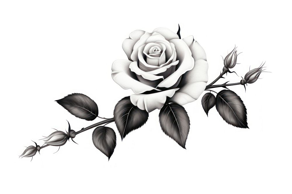 Tattoo png rose pattern drawing. AI generated Image by rawpixel.