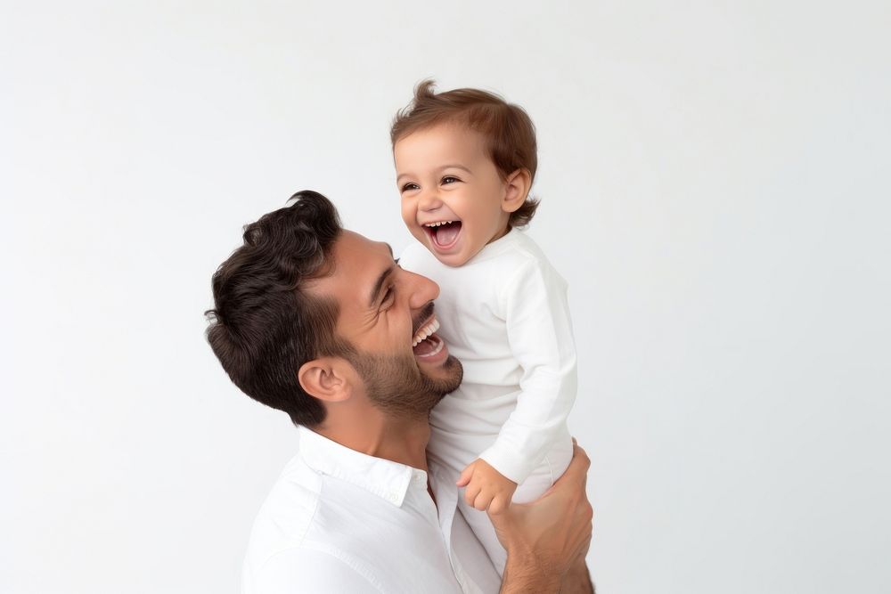 Smiling father laughing adult cute. AI generated Image by rawpixel.