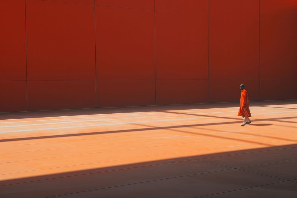 Streetwear African American walking red. 