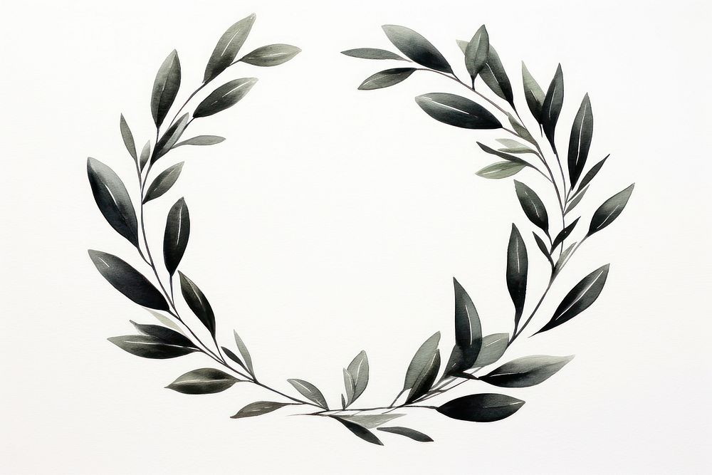 Olive branch pattern circle wreath. AI generated Image by rawpixel.