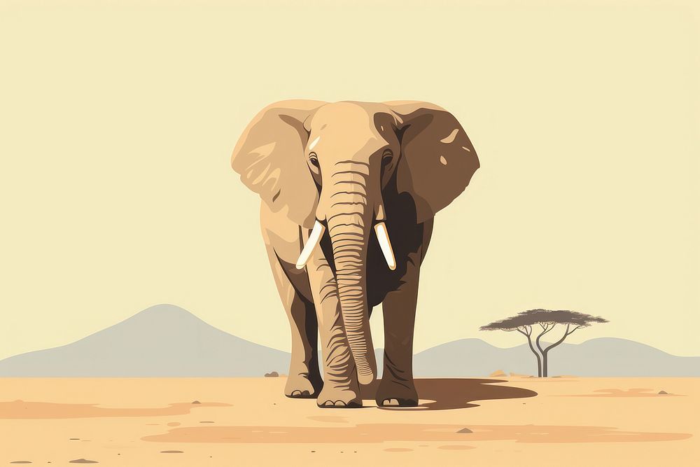 African elephante wildlife outdoors savanna. AI generated Image by rawpixel.