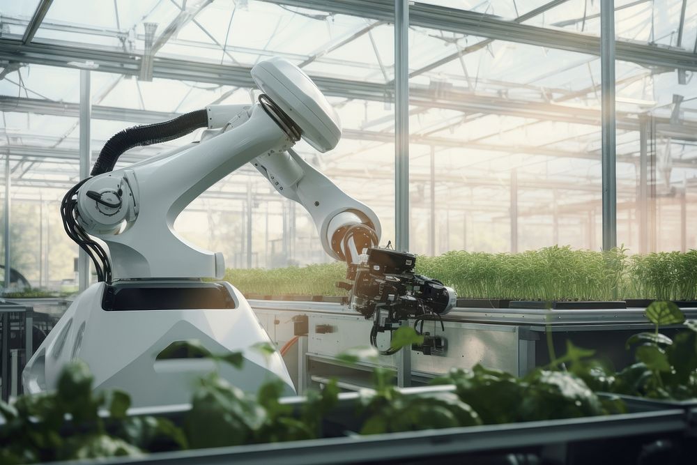 Agriculture robotic arm agriculture plant tool. AI generated Image by rawpixel.