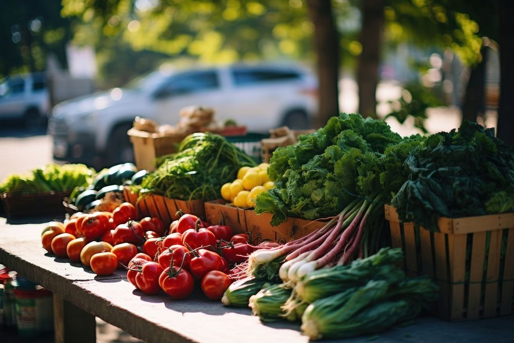 Local farmer market produce food transportation. AI generated Image by rawpixel.