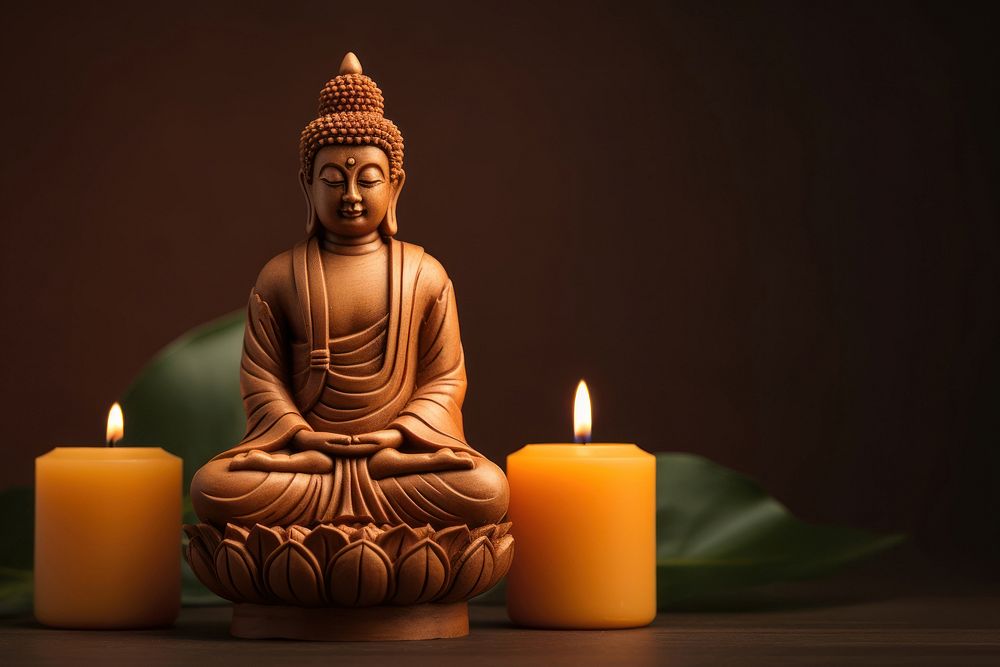 Photo of a buddhist great candle. 