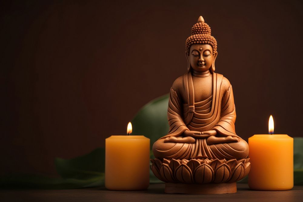 Photo of a buddhist great candle. 