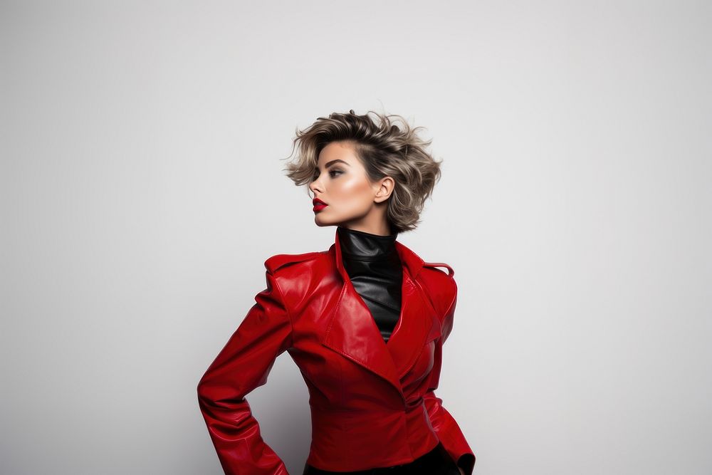 Woman in red jacket, design resource. AI generated Image by rawpixel