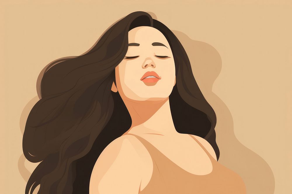 Chubby asian woman portrait adult photography.