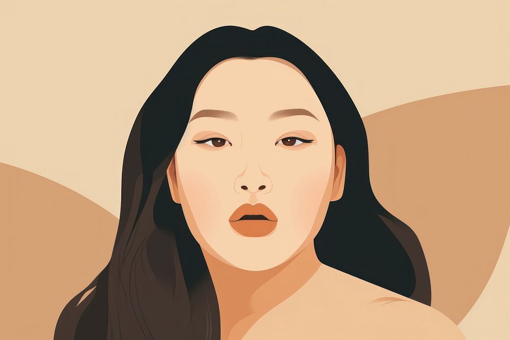 Chubby asian woman portrait adult photography. AI generated Image by rawpixel.