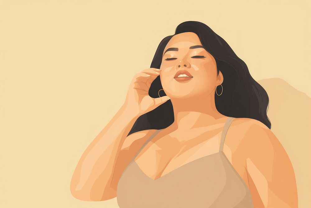 Chubby asian woman portrait adult accessories. AI generated Image by rawpixel.
