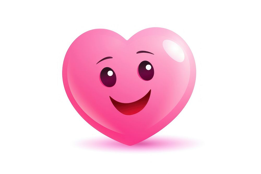 Emoji heart pink white background. AI generated Image by rawpixel.