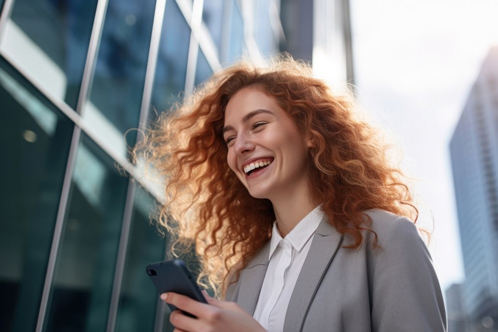 Technology laughing cheerful smile. 