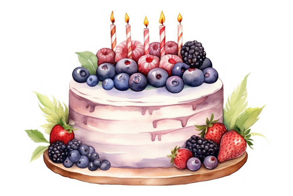 Birthday cake celebration blueberry dessert. AI generated Image by rawpixel.