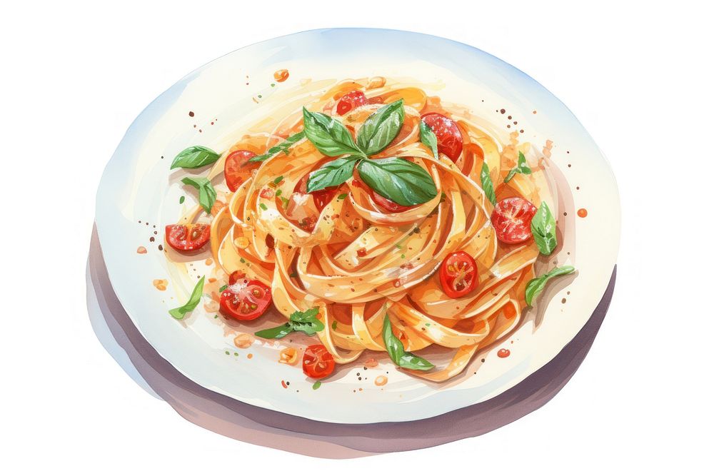 Pasta spaghetti plate food. AI generated Image by rawpixel.