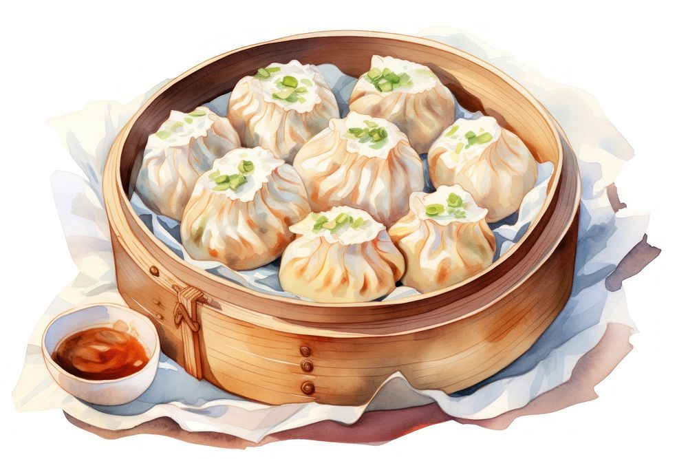 Dumplings food xiaolongbao chopsticks. AI generated Image by rawpixel.