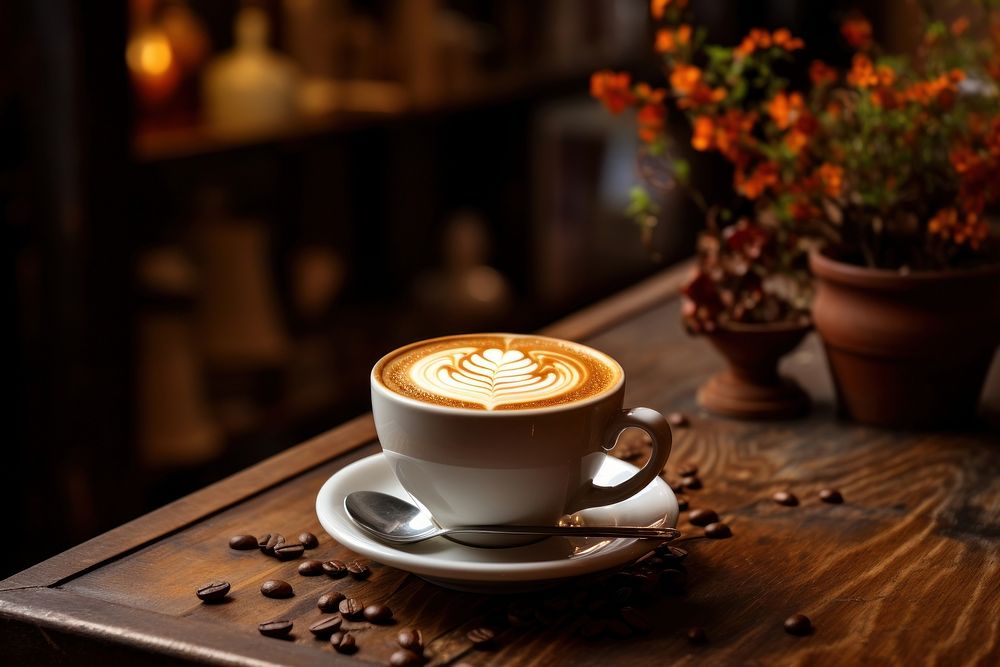 Coffee cup latte drink. AI generated Image by rawpixel.