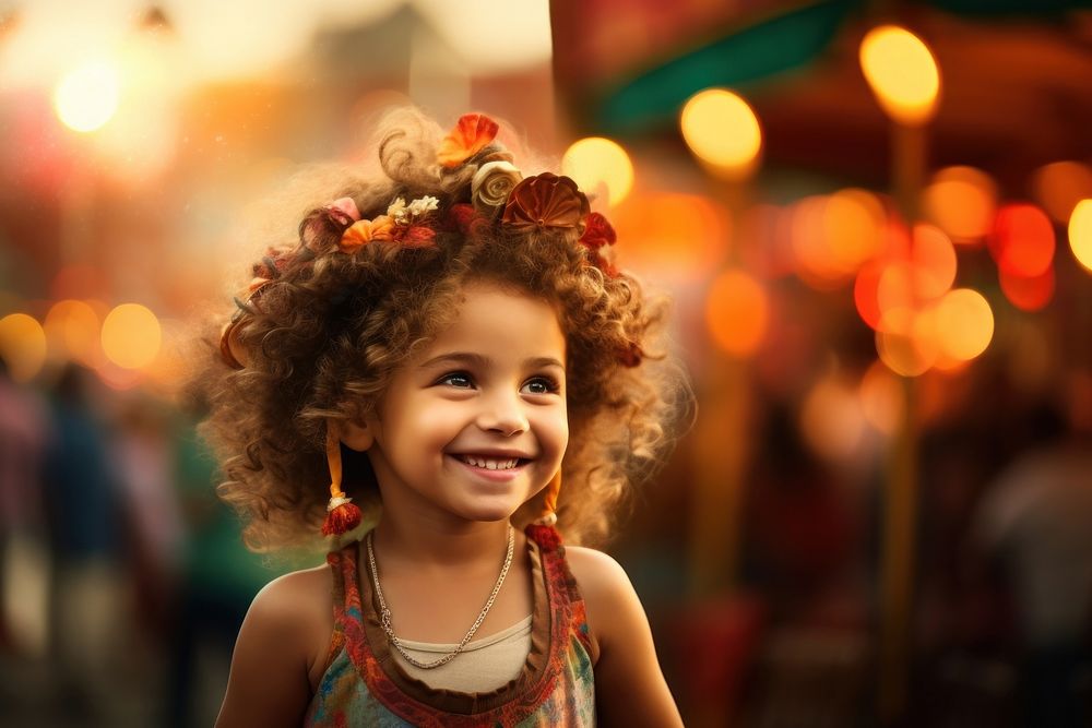 Laughing portrait carnival child. AI generated Image by rawpixel.