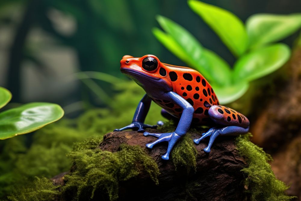 Poison Dart Frog frog amphibian wildlife. AI generated Image by rawpixel.