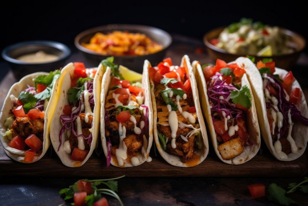 Taco bread food vegetable. AI generated Image by rawpixel.