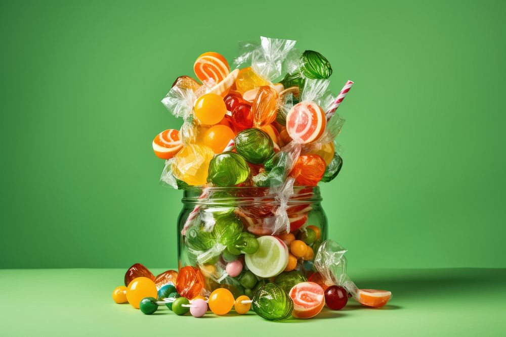 Delicious candy arrangement confectionery lollipop green. AI generated Image by rawpixel.