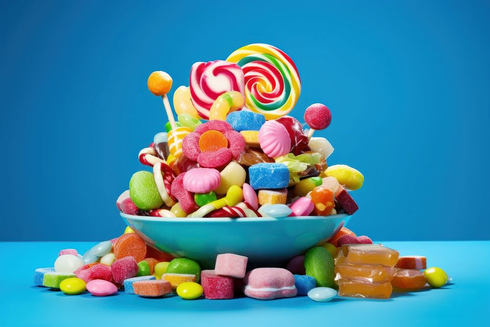 Delicious candy arrangement confectionery lollipop dessert. AI generated Image by rawpixel.
