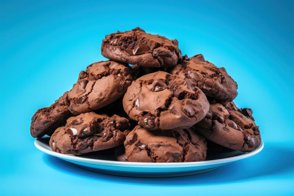 Delicious chocolate cookies arrangement dessert plate food. 