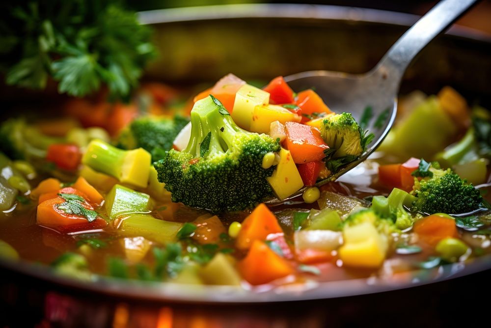 Healthy vegetarian meal food soup dish. AI generated Image by rawpixel.