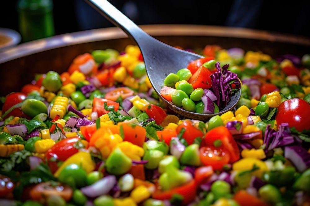Healthy vegetarian meal variation salad multi colored. AI generated Image by rawpixel.