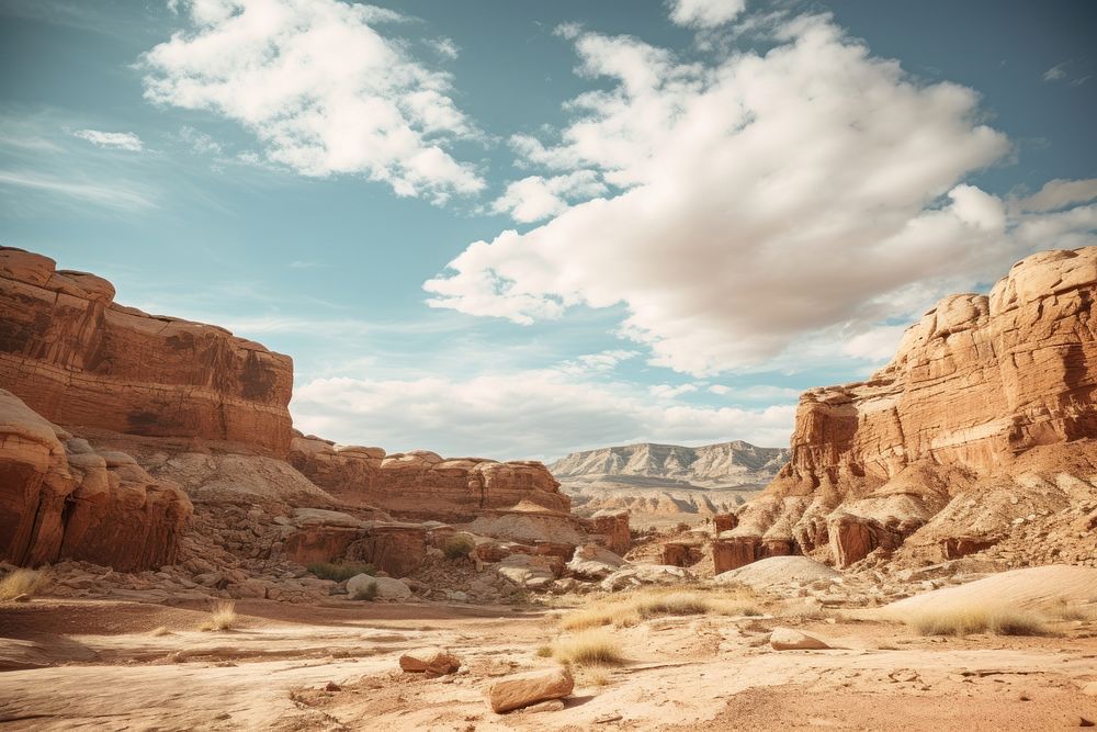 Canyon landscape mountain outdoors nature. AI generated Image by rawpixel.
