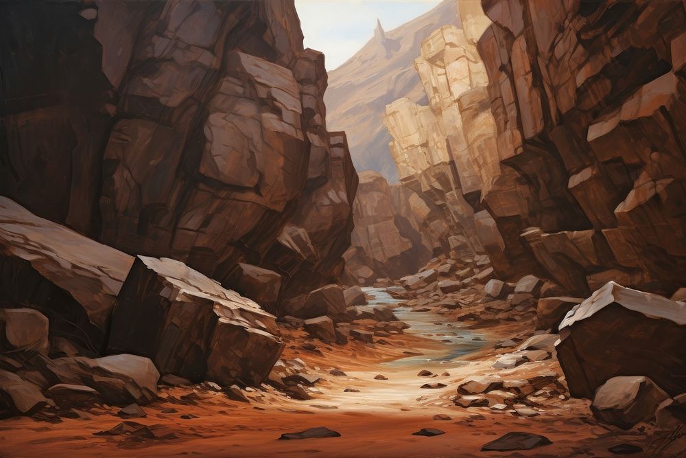Canyon landscape canyon rock mountain. AI generated Image by rawpixel.