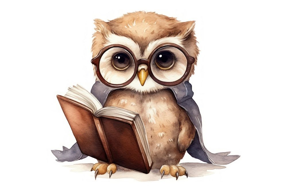 Owls philosopher book publication white background. AI generated Image by rawpixel.