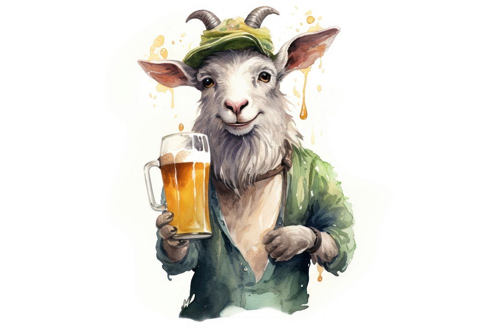 Goat animal drinking mammal. AI generated Image by rawpixel.