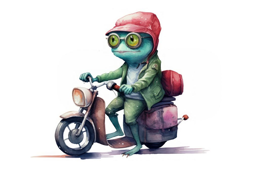 Chameleon motorcycle vehicle scooter. AI generated Image by rawpixel.