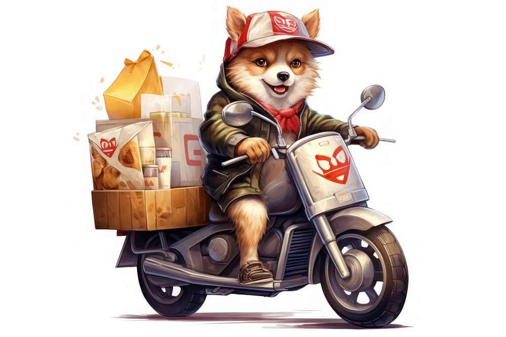 Dog motorcycle vehicle representation. AI generated Image by rawpixel.