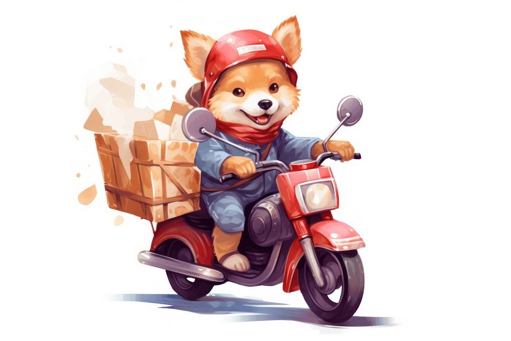 Dog motorcycle vehicle cute. AI generated Image by rawpixel.