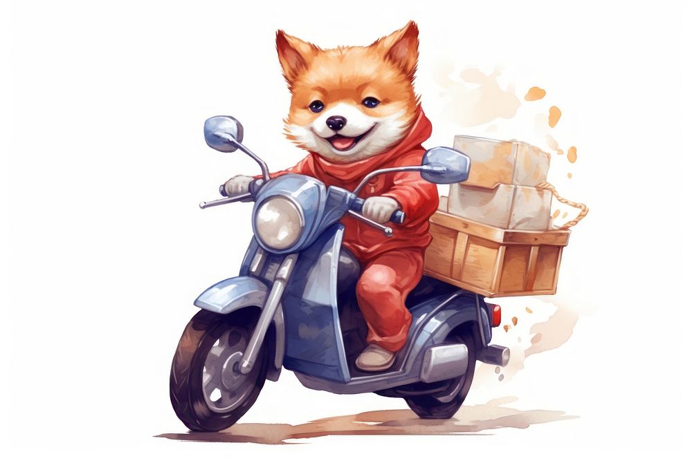 Dog motorcycle vehicle animal. AI generated Image by rawpixel.