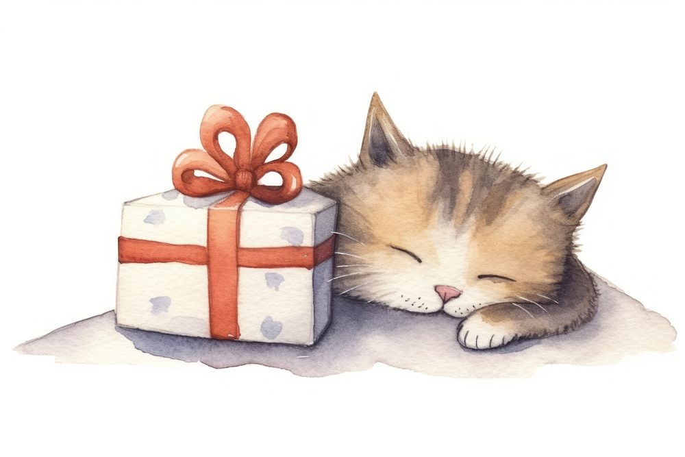 Sleeping cartoon mammal gift. AI generated Image by rawpixel.
