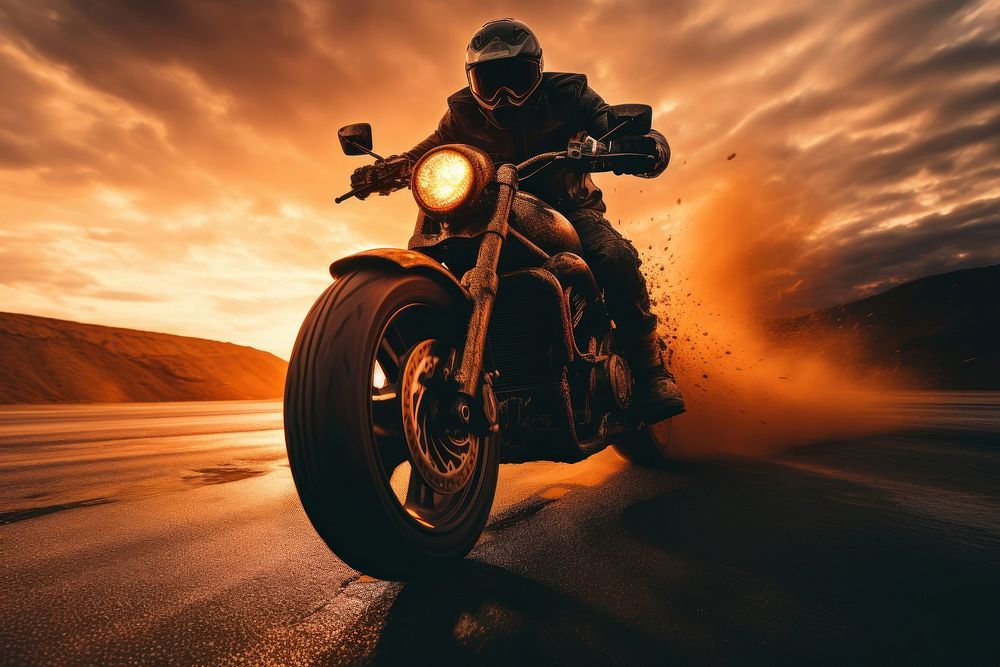Motorcycle adult vehicle riding. AI generated Image by rawpixel.