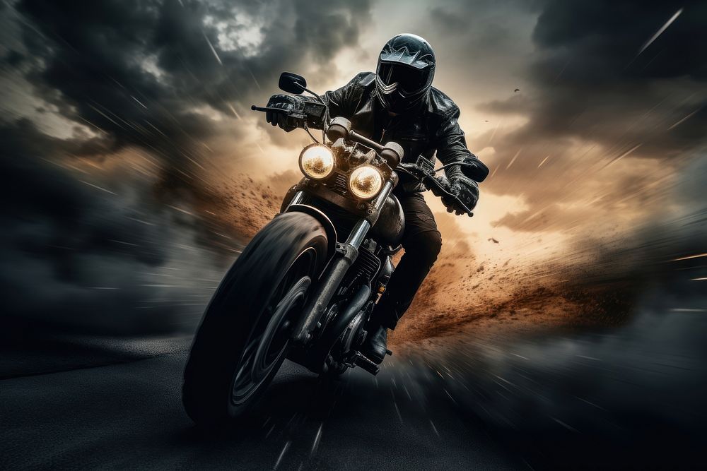 Motorcycle adult vehicle helmet. AI generated Image by rawpixel.