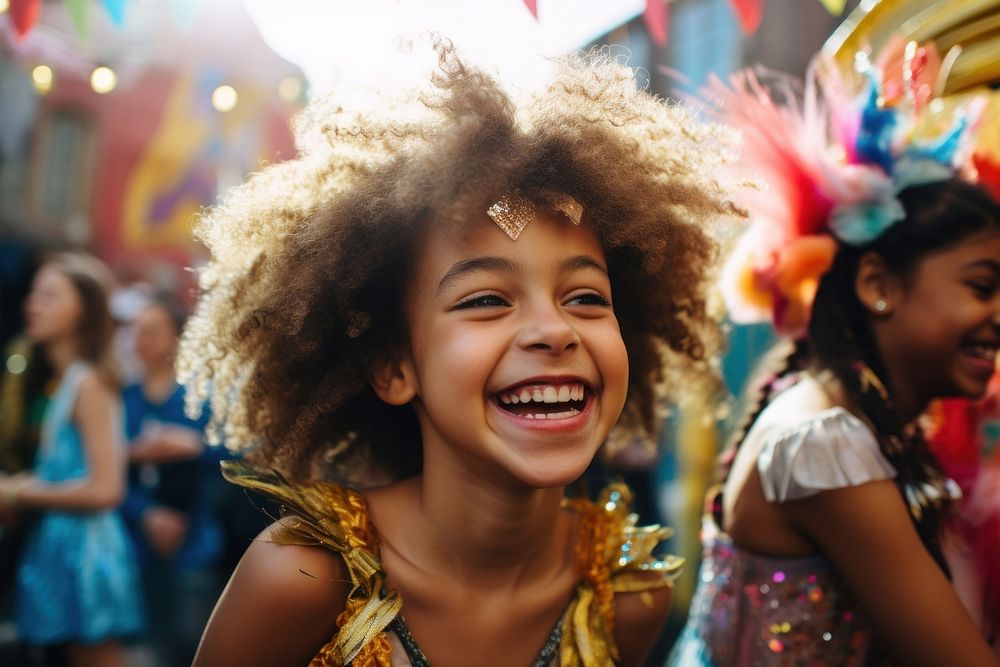 Carnival laughing child smile. 