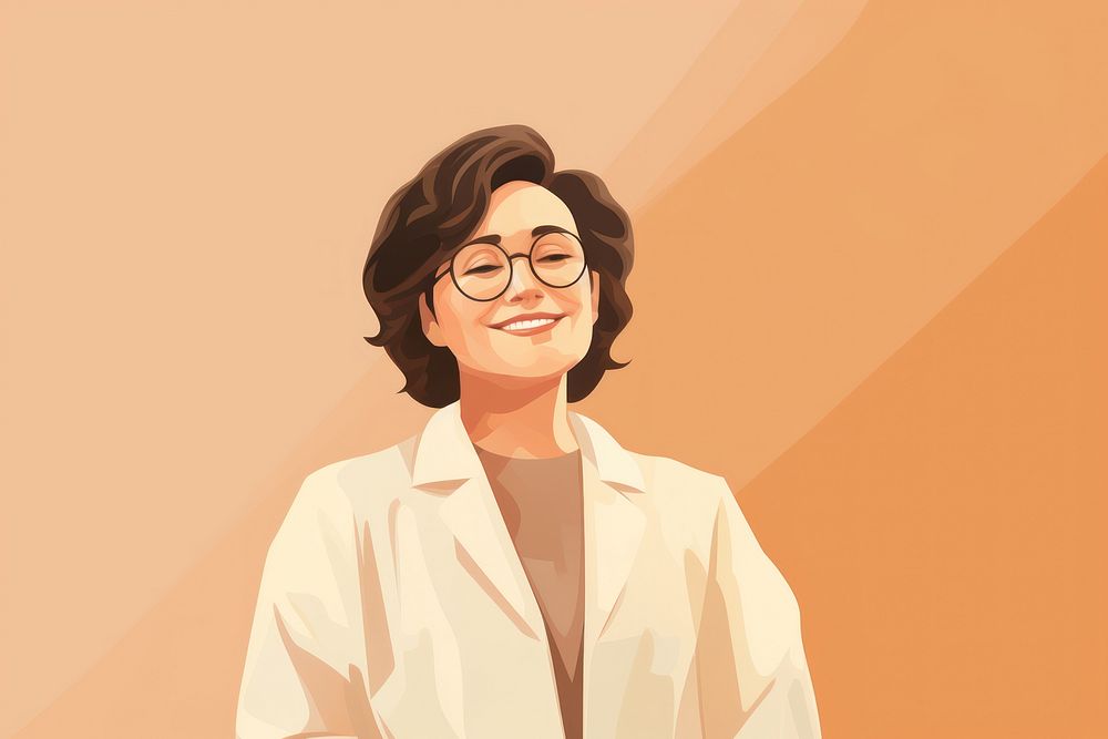 Chubby doctor woman portrait smiling adult. AI generated Image by rawpixel.