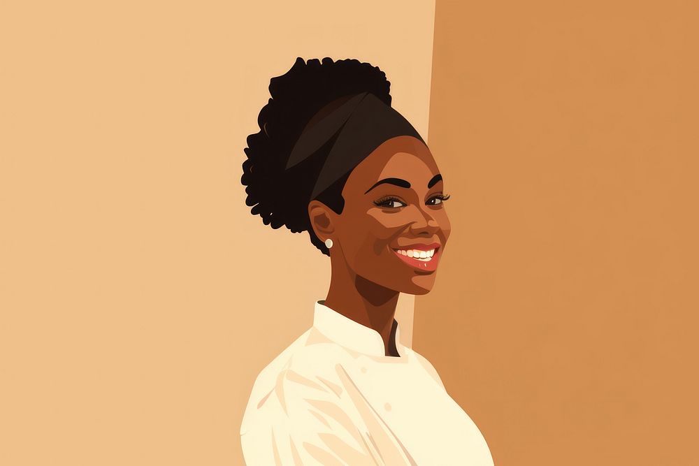 Black chef woman portrait smiling adult. AI generated Image by rawpixel.