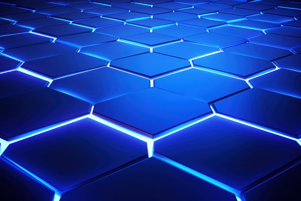 Technology hexagonal background blue backgrounds line. AI generated Image by rawpixel.